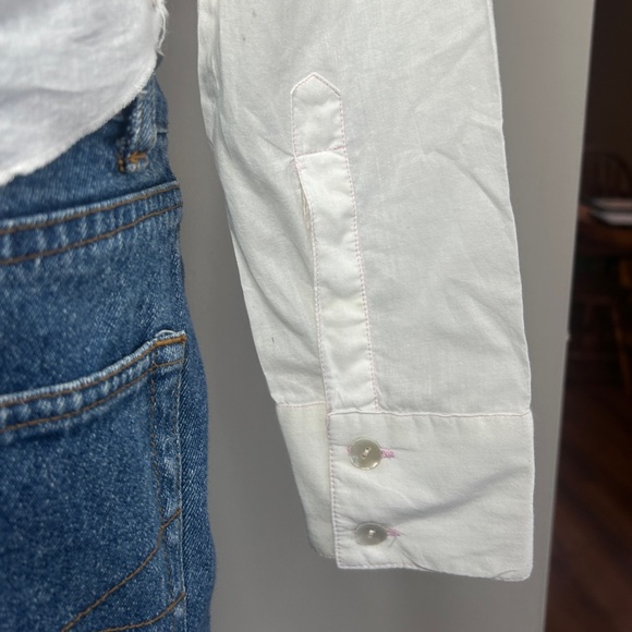 Y2K DOLLHOUSE Button Down Shirt Sequin Floral Cross Applique Preppy Western Sz M - Picture 12 of 15